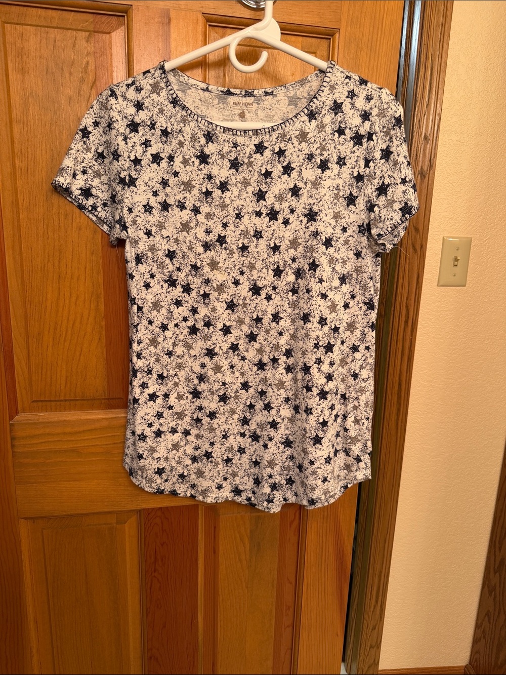 5/15$. Ruff Hewn Navy & White Star-Print Short Sleeve Tee